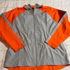 Nike Women's Vintage Tracksuit Jacket Orange and Gray Size XL